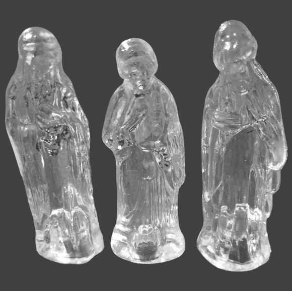 HP 😀 Vtg Silent Night Collection Crystaline Glass Nativity Scene Set-6 Pcs - Picture 7 of 8